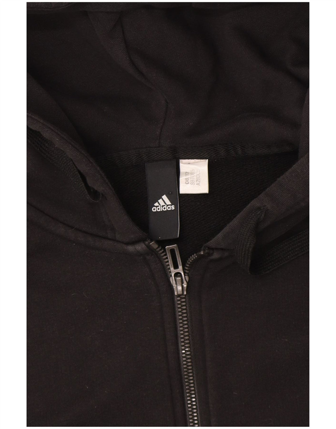 Suéter adidas feminino com capuz e zíper UK 12 médio preto