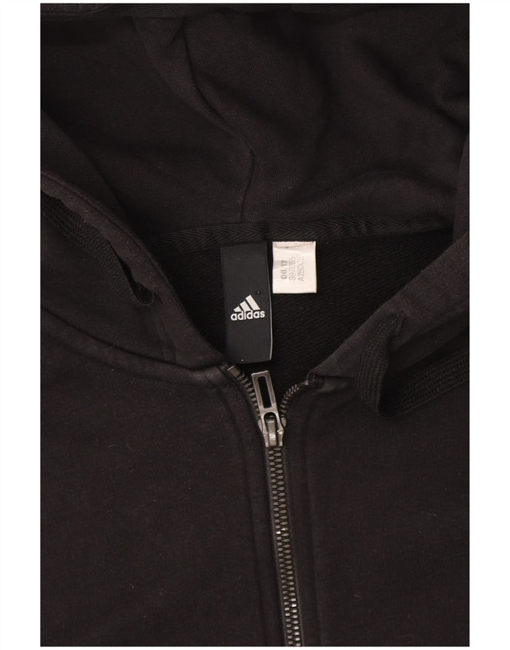 Suéter adidas feminino com capuz e zíper UK 12 médio preto