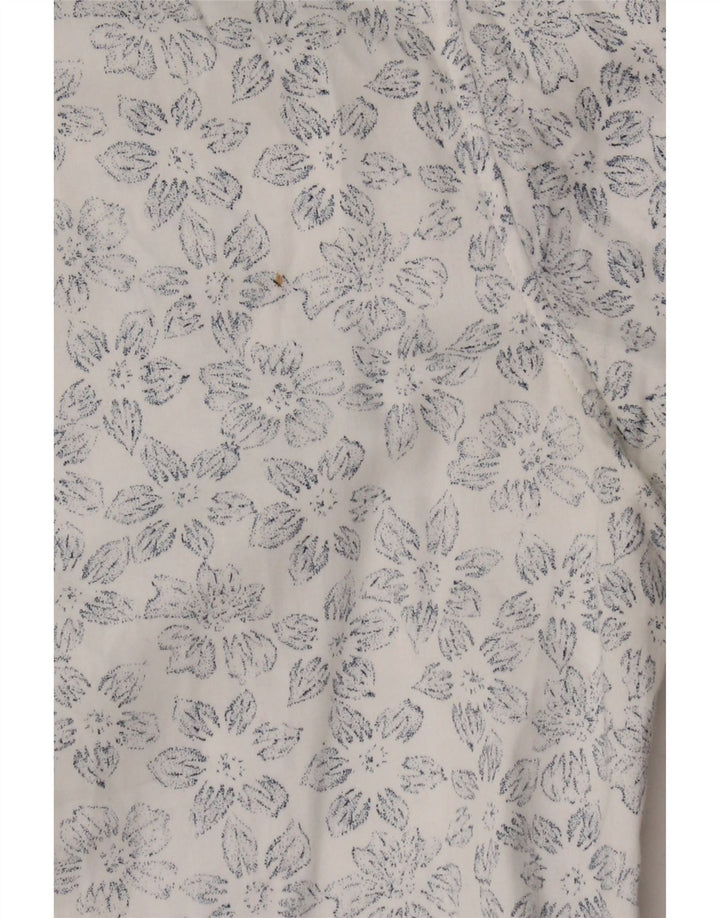 Camisa masculina Ted Baker tamanho 3 algodão floral branco médio