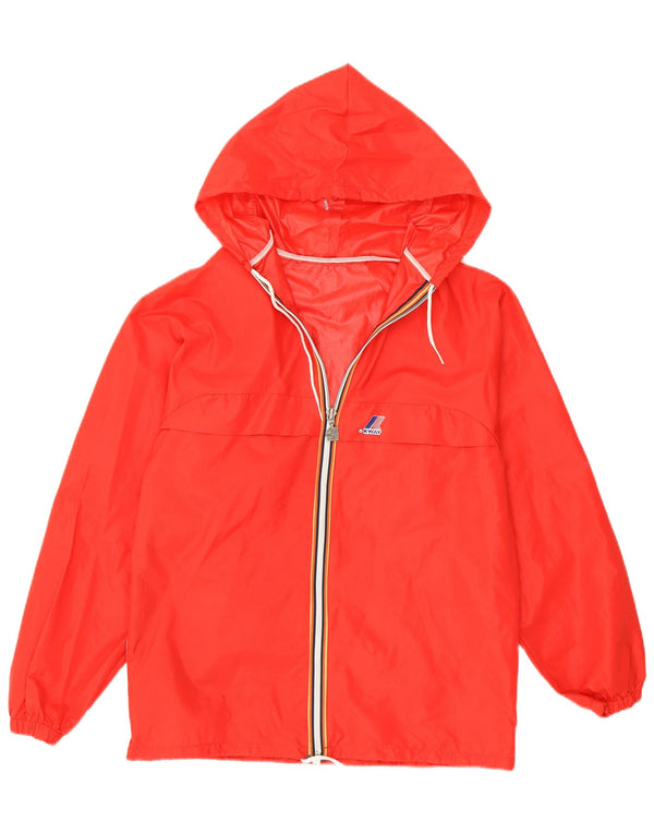 Jaqueta de chuva feminina com capuz K-Way UK 14 vermelho médio