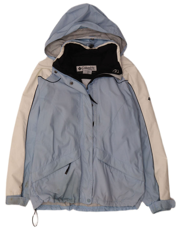 Jaqueta de chuva com capuz Columbia Womens Interchange UK 16 grande bloco colorido azul