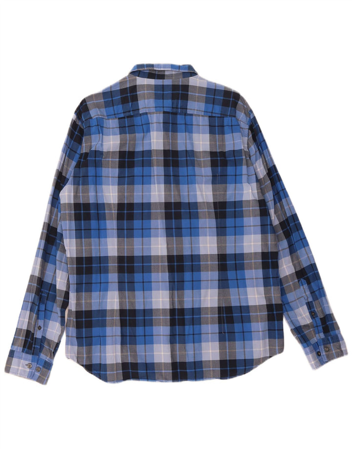 Camisa masculina Hugo Boss Regular Fit XL azul xadrez algodão