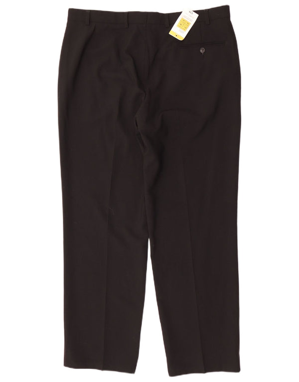 Calça chino reta masculina Marks & Spencer W38 L31 poliéster preto