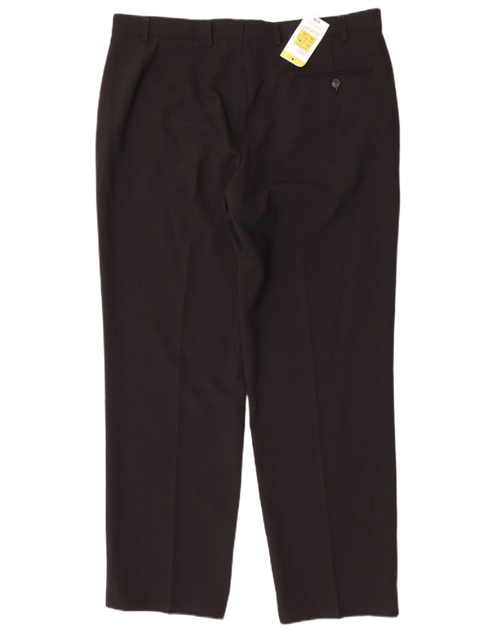 Calça chino reta masculina Marks & Spencer W38 L31 poliéster preto