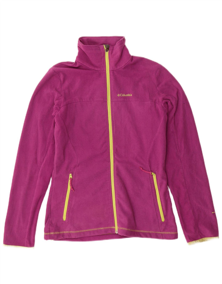 Jaqueta feminina de lã Omni-Wick COLUMBIA Reino Unido 12 poliéster roxo médio