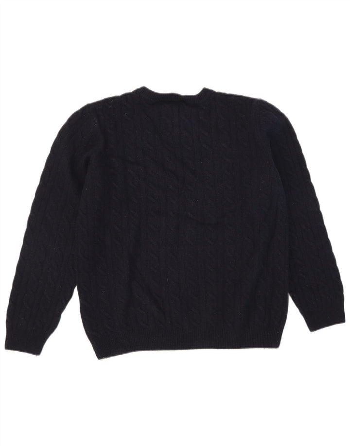 Suéter masculino Timberland com gola redonda, lã azul marinho médio