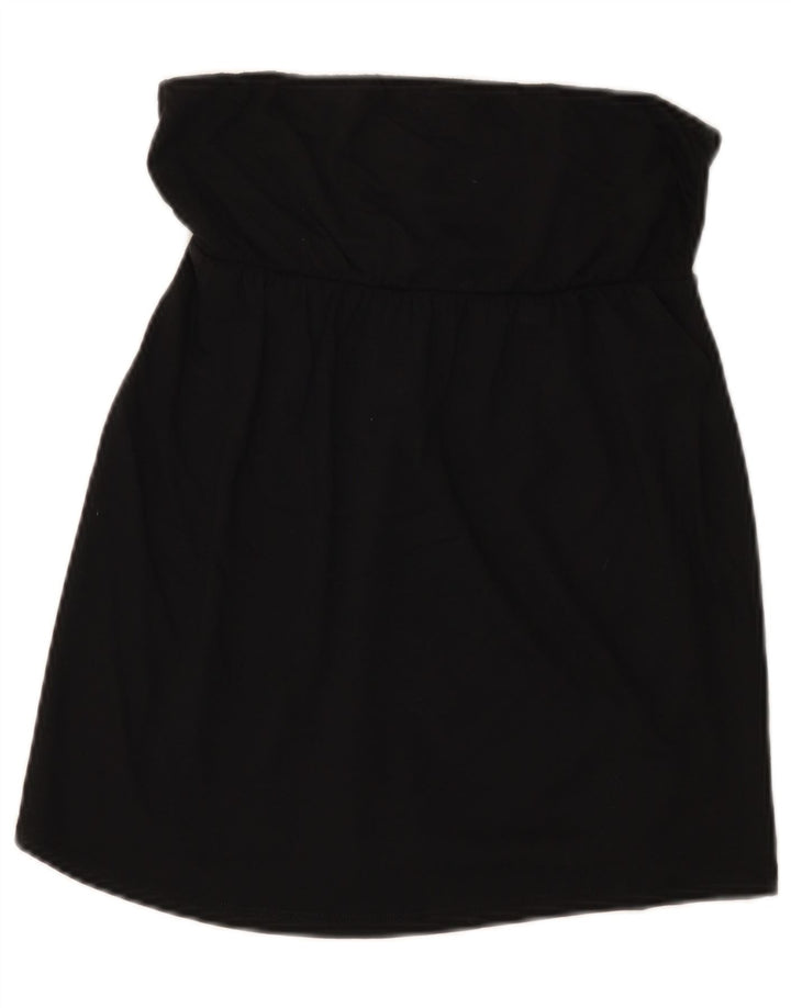 Benetton Crop Strapless Top Feminino Reino Unido 8 Pequeno Preto
