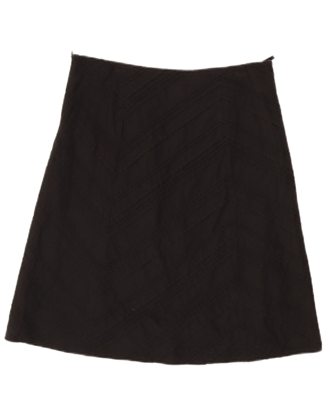 Saia feminina Esprit A-Line UK 10 pequena W30 algodão preto