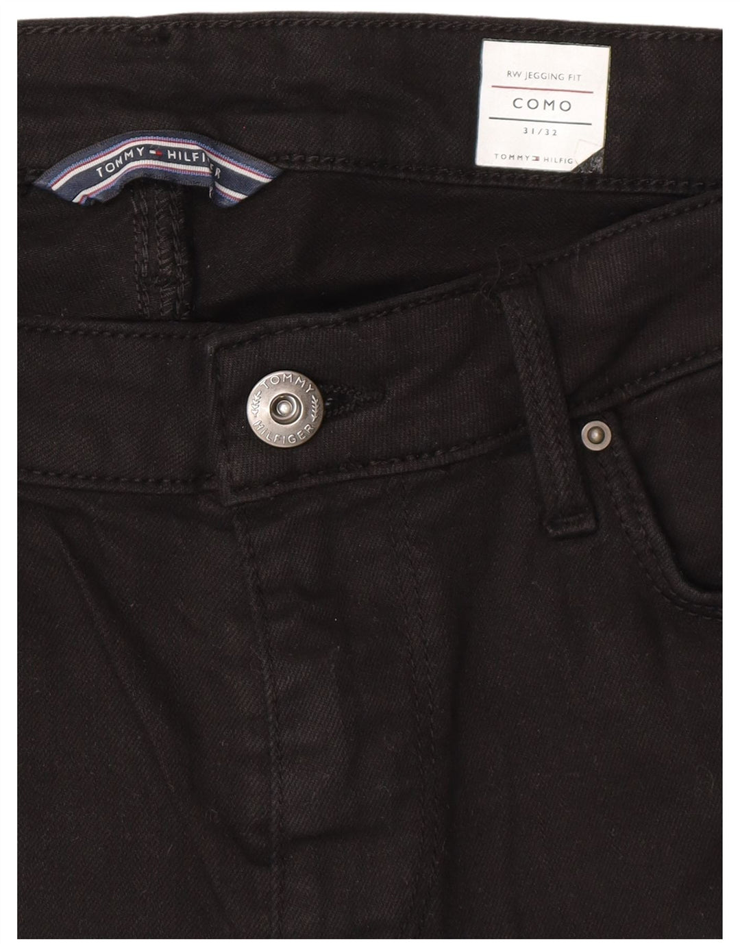 Tommy Hilfiger Feminino Como Jegging Jeans W31 L32 Algodão Preto