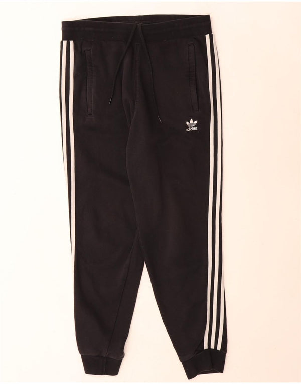 Adidas Womens Tracksuit Calças Joggers UK 16 Grande Algodão Preto