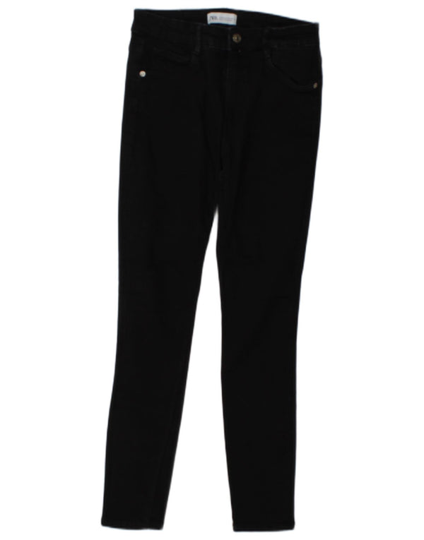 Zara Jeans Skinny Feminino EU 38 Pequeno W28 L26 Algodão Preto
