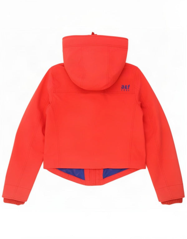Jaqueta de chuva com capuz para meninos Abercrombie & Fitch 11-12 anos XL vermelho nylon