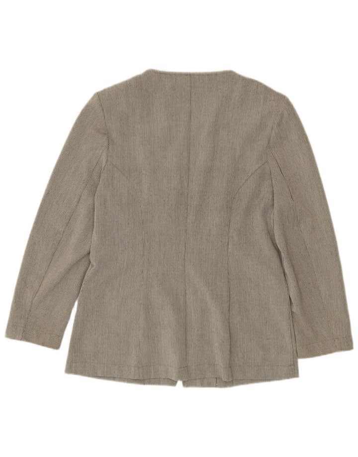Jaqueta blazer feminina Zabaione com zíper completo IT 42 risca de giz cinza médio