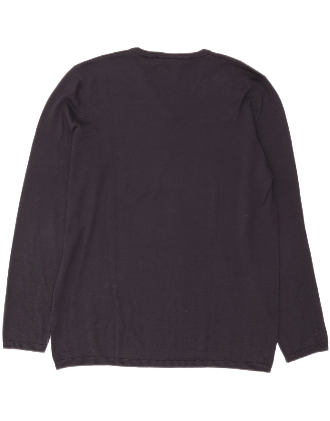 Suéter masculino Dkny com decote em V XL azul marinho seda