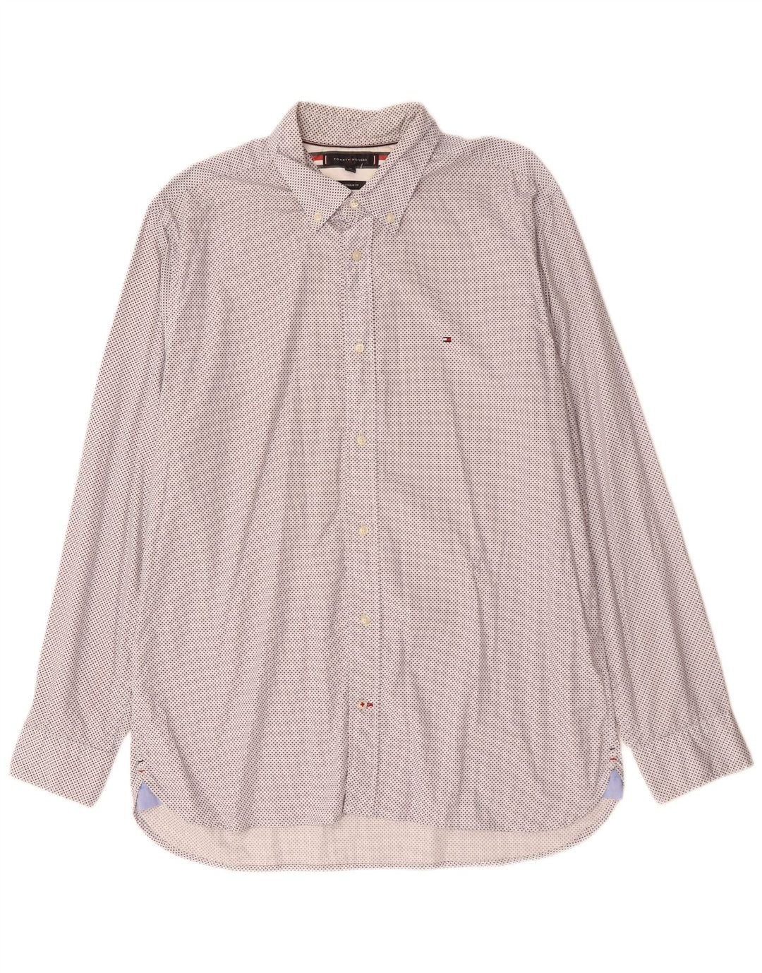 Camisa masculina TOMMY HILFIGER Regular Fit XL algodão manchado branco