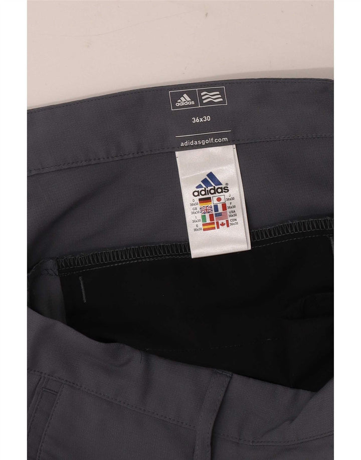Adidas Mens Golf Straight Chino Calças W36 L30 Cinza Poliéster