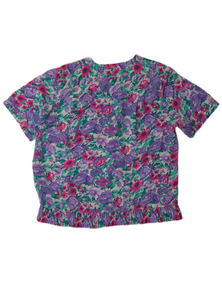 Blusa feminina ALFRED DUNNER US 12 grande floral multicolorida