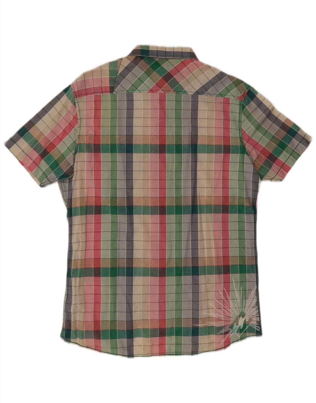Camisa masculina Billabong de manga curta grande algodão xadrez multicolorido