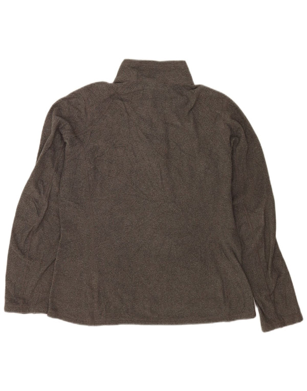 Suéter de lã feminino The North Face com zíper e gola UK 14 poliéster cinza médio