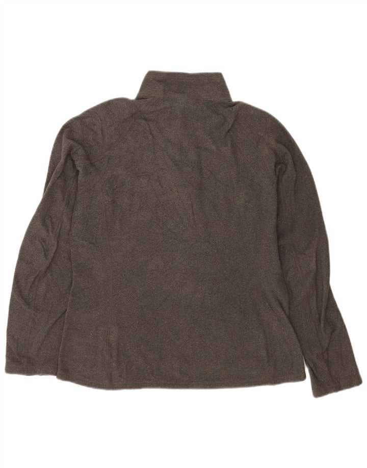 Suéter de lã feminino The North Face com zíper e gola UK 14 poliéster cinza médio