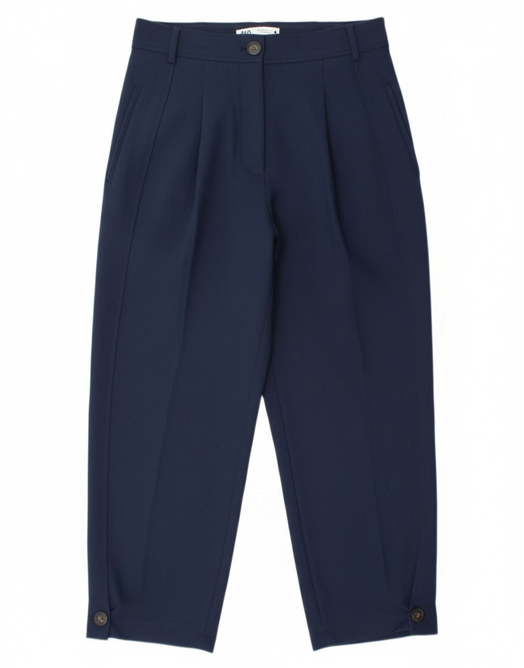 Calça Chino Feminina Zara Pegged Médio W28 L26 Azul Marinho Poliéster
