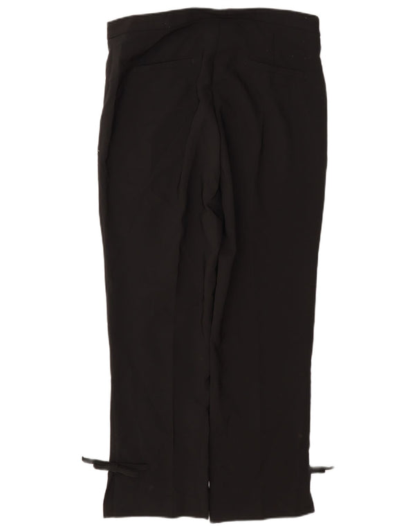 Zara Calça feminina reta casual grande W30 L27 poliéster preto