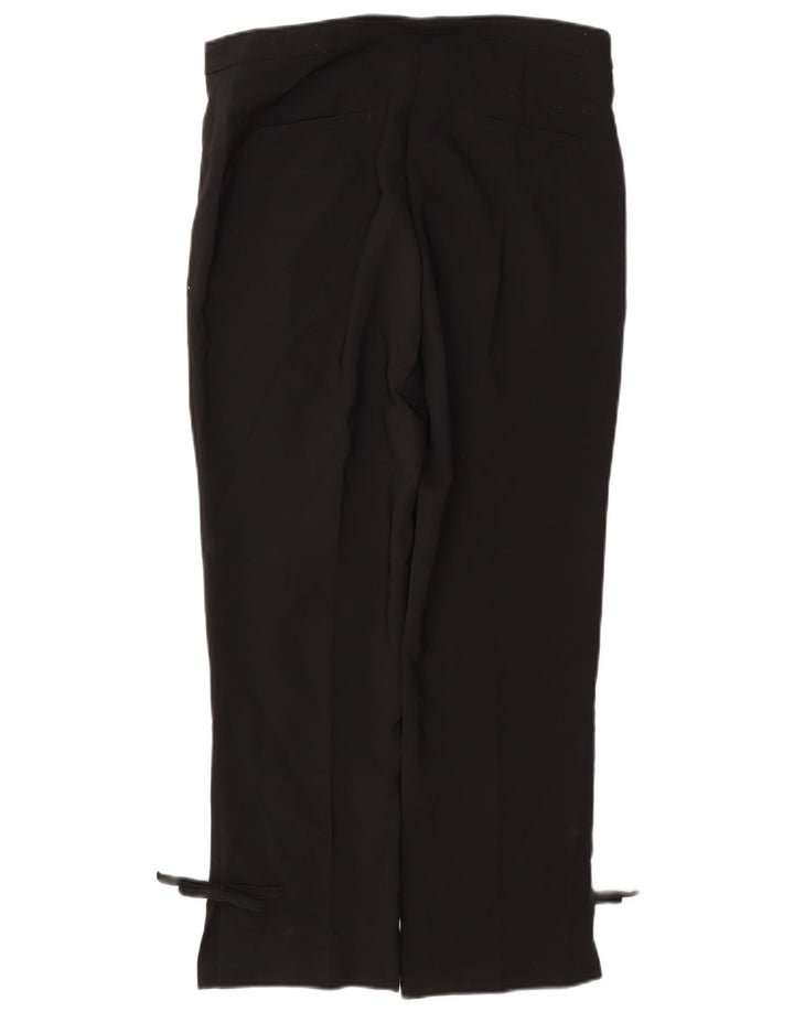 Zara Calça feminina reta casual grande W30 L27 poliéster preto