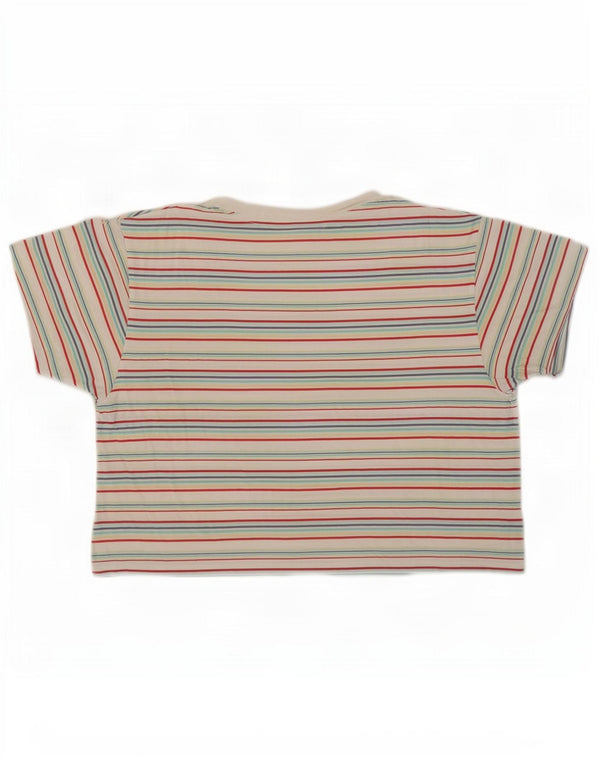 Camiseta feminina Levi's Crop Top UK 14 Médio Algodão listrado multicolorido