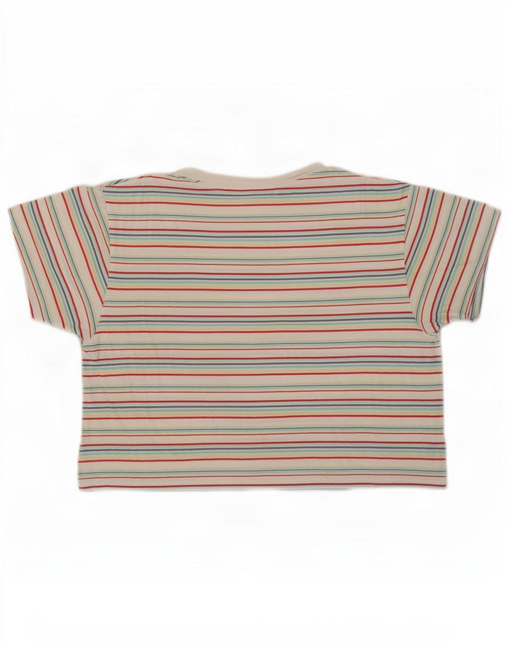 Camiseta feminina Levi's Crop Top UK 14 Médio Algodão listrado multicolorido
