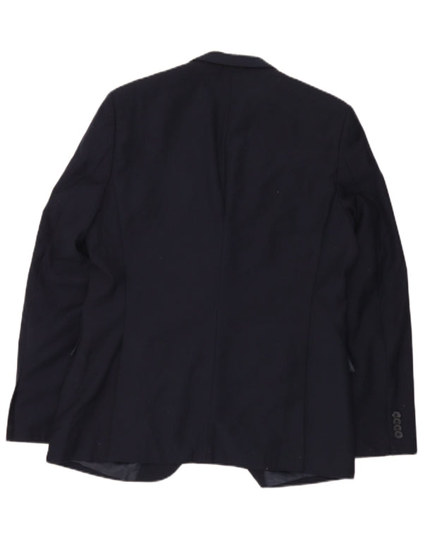 Jaqueta blazer masculina com 2 botões da French Connection UK 42 XL azul marinho poliéster