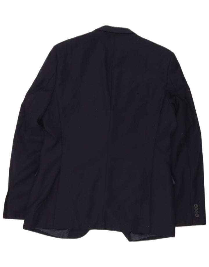 Jaqueta blazer masculina com 2 botões da French Connection UK 42 XL azul marinho poliéster