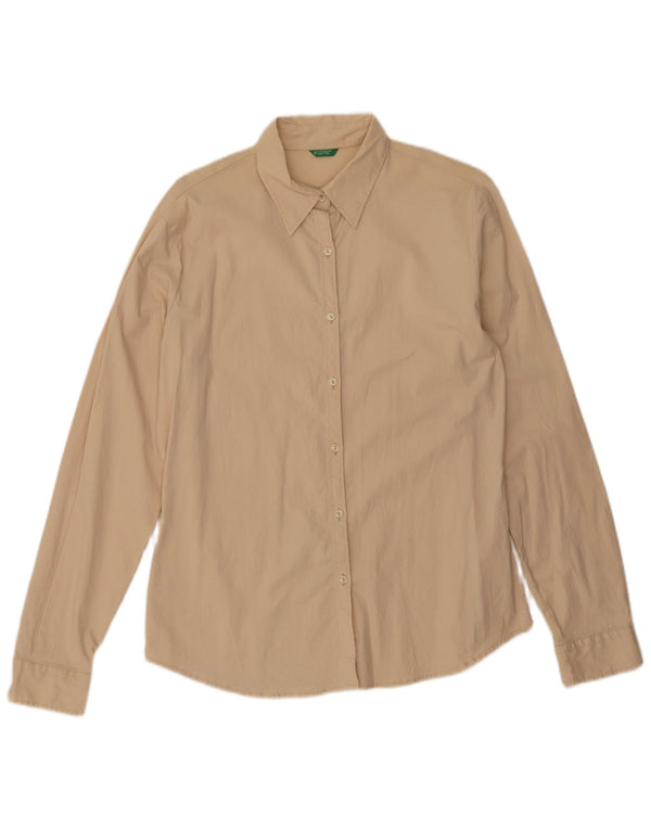 Camisa feminina Benetton UK 16 grande bege