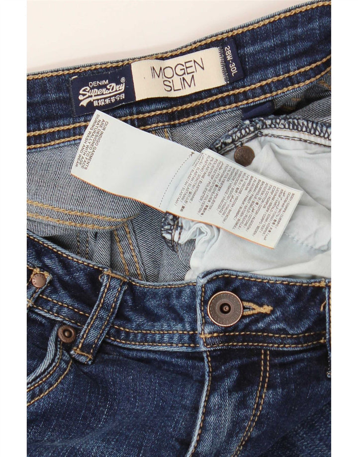 Superdry Womens Imogen Slim Jeans W28 L30 Azul Algodão