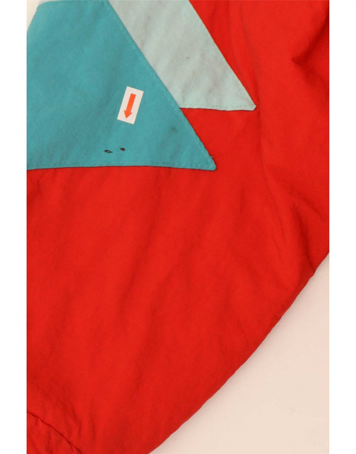Jaqueta de esqui feminina vintage UK 20 2XL vermelho colorblock