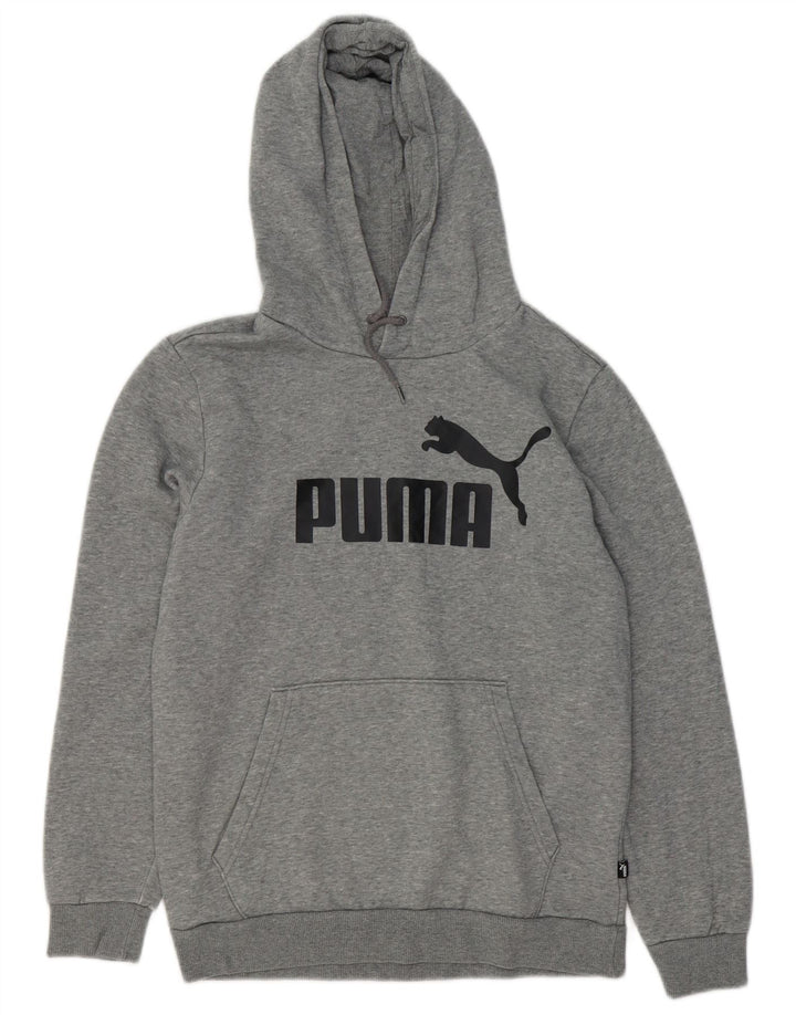 PUMA Mens Graphic Hoodie Jumper Pequeno Algodão Cinza