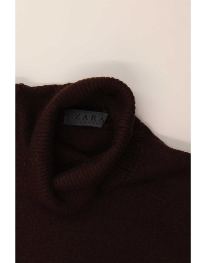 Camiseta feminina Zara UK 8 pequena marrom