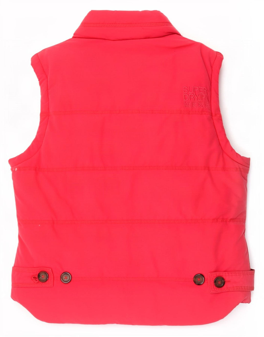 Colete acolchoado feminino Superdry UK 14 algodão vermelho médio