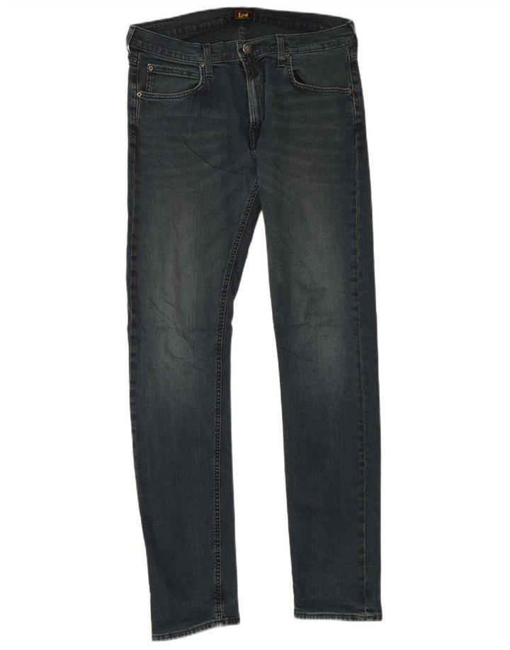 Lee Mens Luke Slim Jeans W33 L34 Azul Marinho Algodão