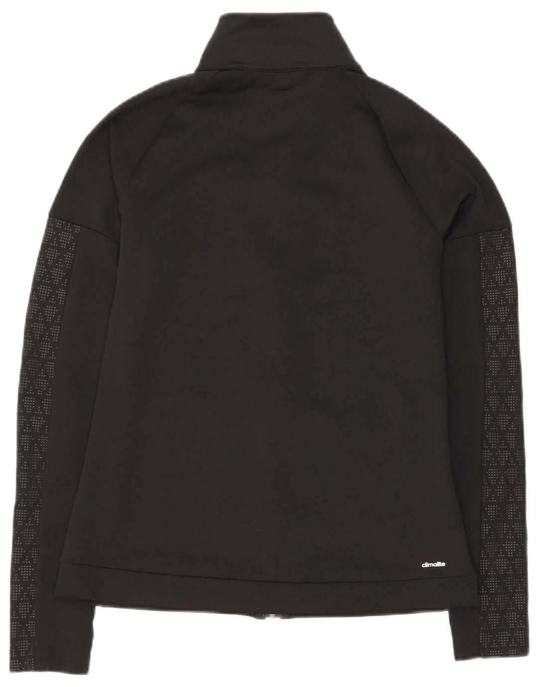 ADIDAS Womens Climalite Tracksuit Top Jacket UK 12 Médio Preto Geométrico