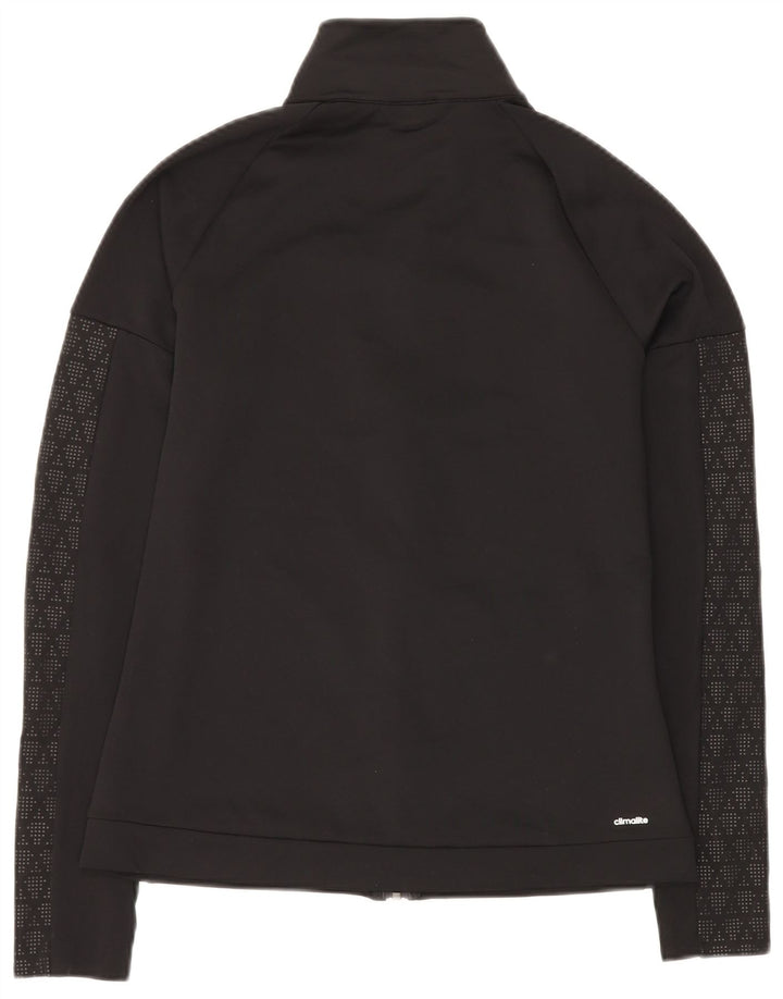 ADIDAS Womens Climalite Tracksuit Top Jacket UK 12 Médio Preto Geométrico