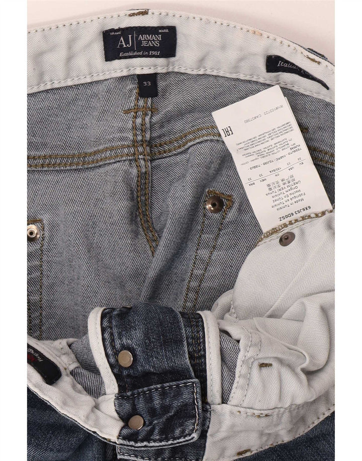Calça Jeans Slim Feminina Armani W33 L31 Azul Algodão
