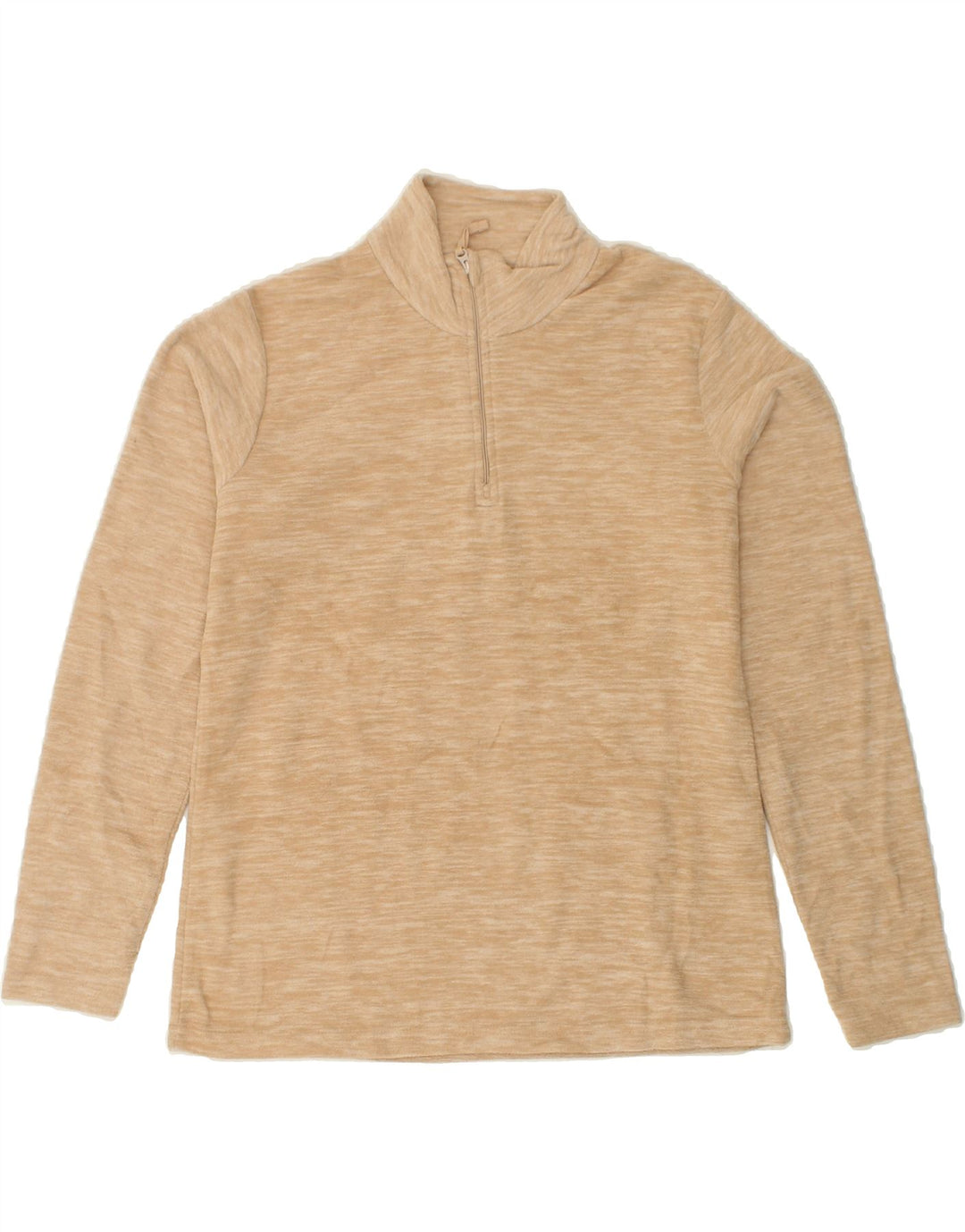 MOUNTAIN WAREHOUSE Womens Zip Neck Fleece Jumper UK 12 Medium  Beige Vintage Mountain Warehouse and Second-Hand Mountain Warehouse from Messina Hembry 
