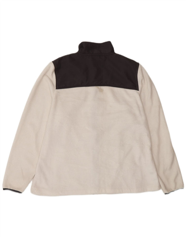 Jaqueta de lã feminina Fila UK 16 grande poliéster colorblock branco