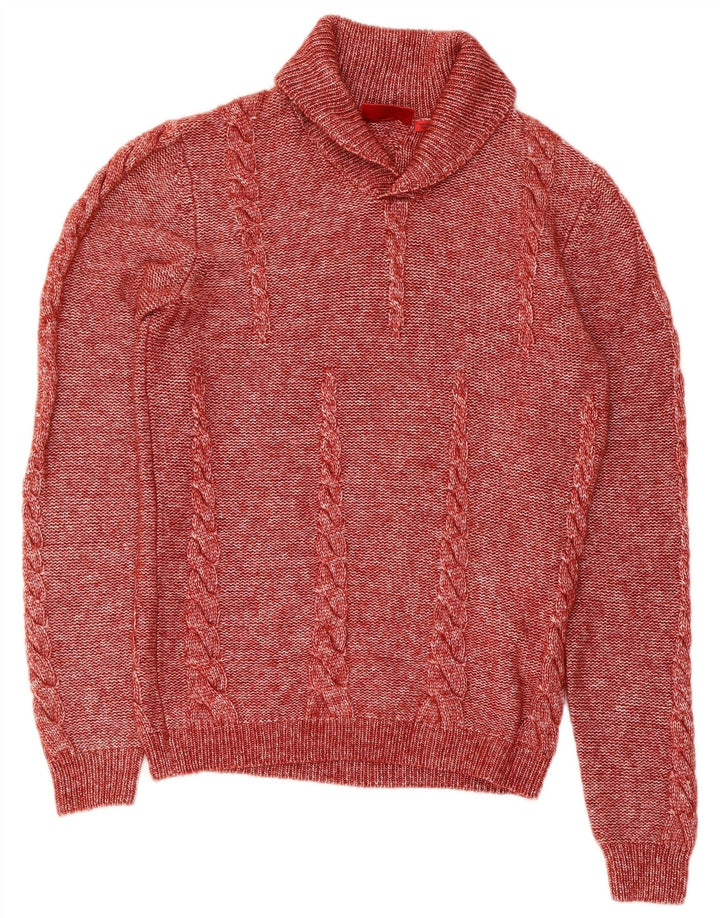 Suéter masculino Hugo Boss com gola xale pequeno modal vermelho manchado