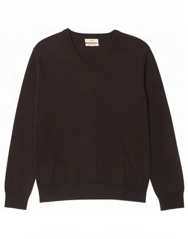 Suéter masculino Marks & Spencer com decote em V XL algodão cinza