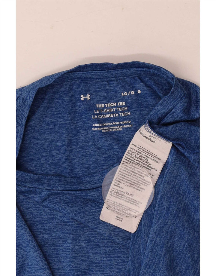 Camiseta masculina Under Armour grande poliéster manchado azul