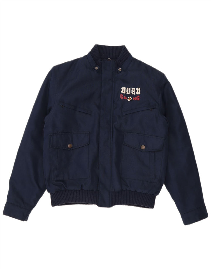 Guru Womens Graphic Bomber Jacket UK 16 Grande Azul Marinho