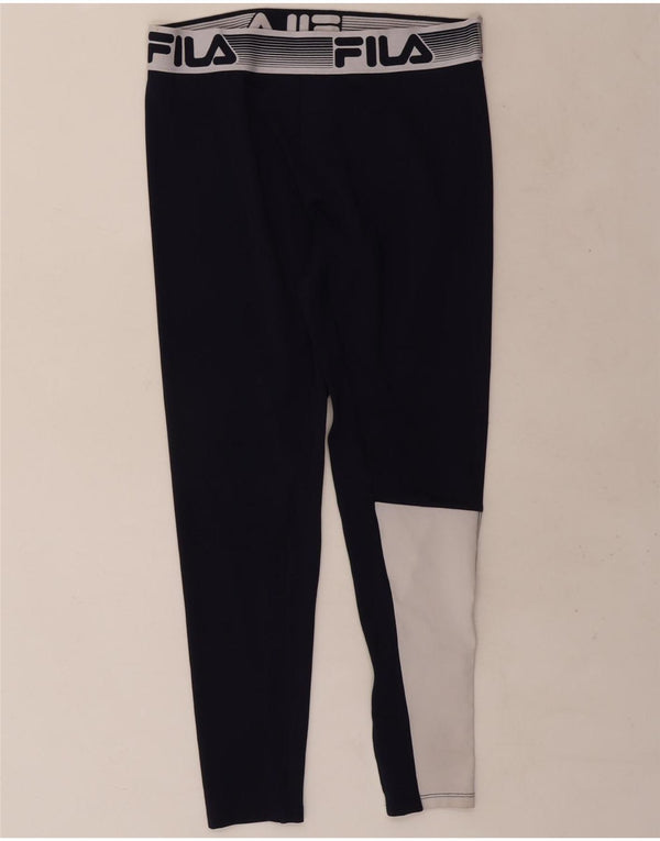 Fila Leggings Gráfico Feminino UK 14 Médio Azul Marinho Colourblock Poliéster