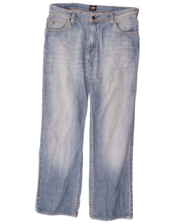 Lee Mens Brooklyn Straight Jeans W34 L34 Azul Algodão