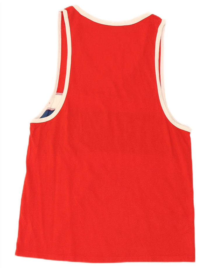 Top colete gráfico masculino BENETTON XS vermelho algodão colorblock